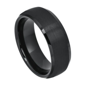 Argolla negra mate Tungs. 8mm