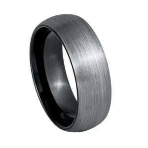 Argolla gris mate con acabado especial Tungs. 8mm