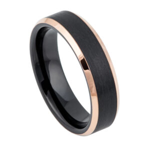 Argolla negra con orilla rosada con interior negro 6mm Tungs.