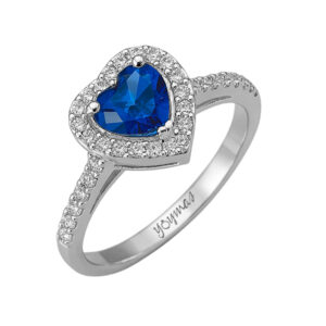 Anillo de promesa con cironia de corazón al centro plata