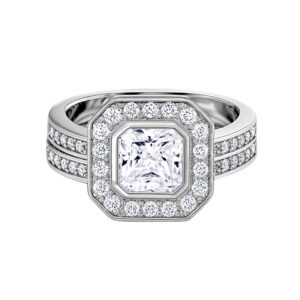 Anillo jacket de compromiso con circonias plata