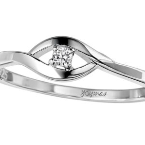 Anillo en forma de ojo con circonias al centro plata