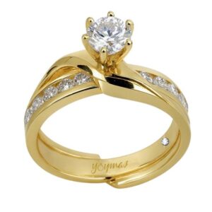 Anillo jacket infinity con circonias en oro 10k