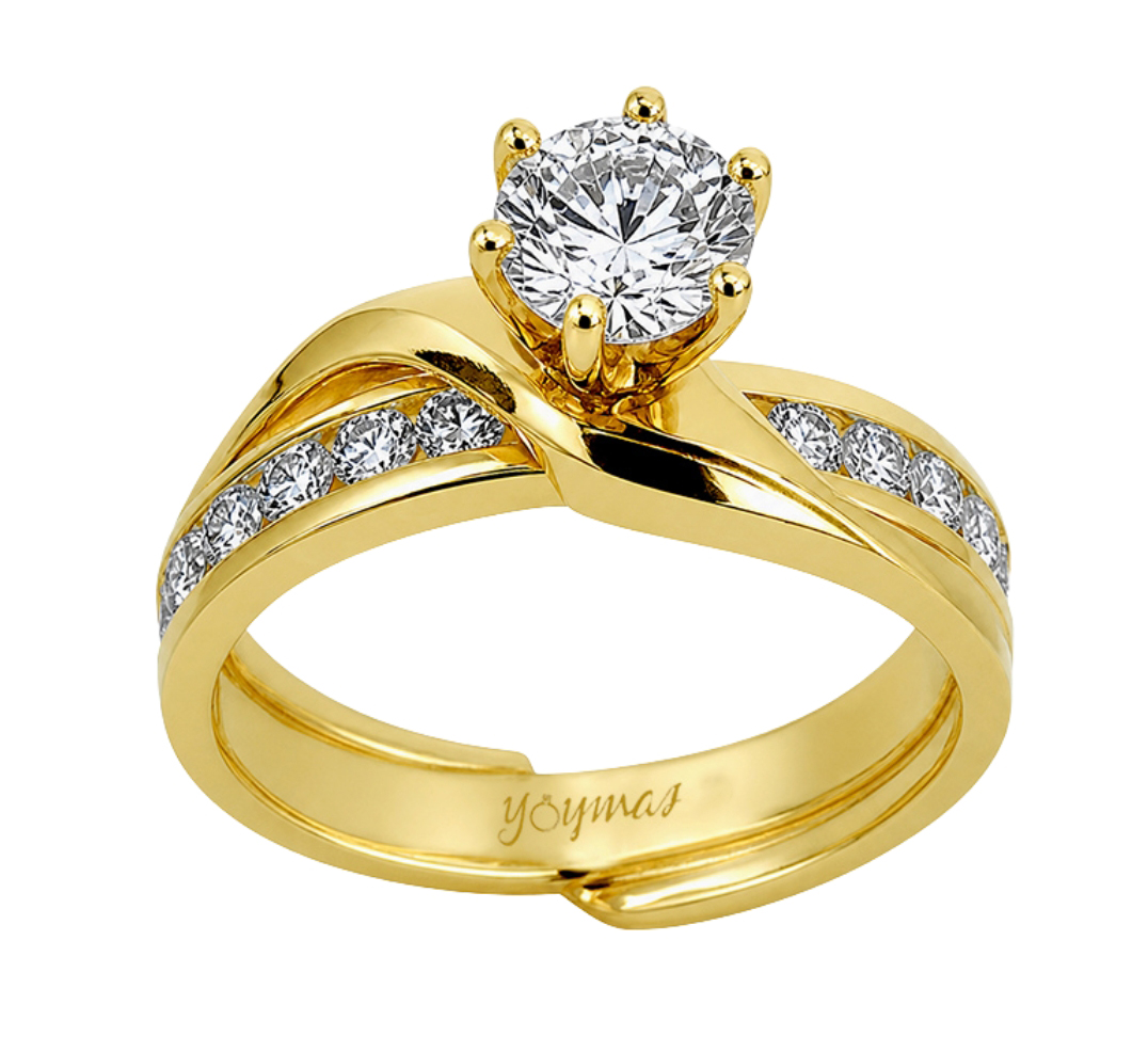Anillo jacket infinity con circonias en oro 10k