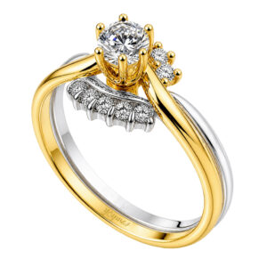 Anillo jacket amor eterno con circonias en plata y oro 10K
