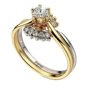 Anillo jacket amor eterno con circonias en plata y oro 10K