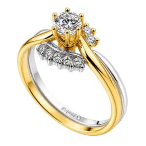 Anillo jacket amor eterno con circonias en plata y oro 10K