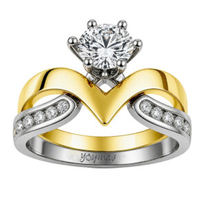 Anillo jacket Jessamine con circonias en plata y oro 10k