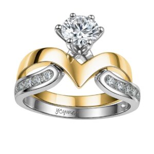 Anillo jacket Jessamine con circonias en plata y oro 10k