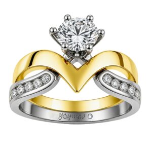 Anillo jacket Jessamine con circonias en plata y oro 10k