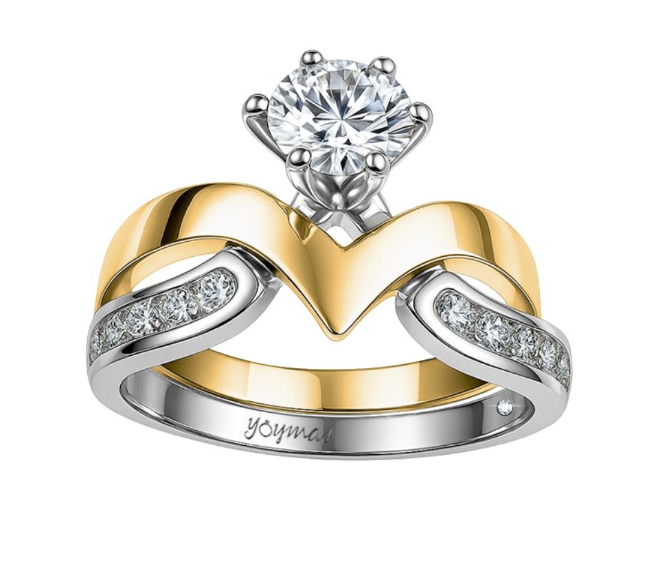 Anillo jacket Jessamine con circonias en 2 oros 10k