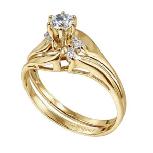 Anillo Jacket Camelia con circonias oro 10K