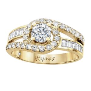 Anillo de compromiso con montura encontrada con circonias oro 10K