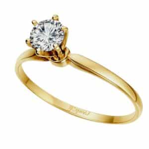 Anillo de compromiso con circonia central de 4.5mm oro 10K