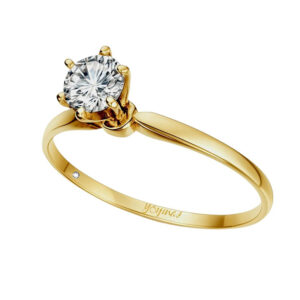 Anillo de compromiso con circonia central de 4.5mm oro 10K