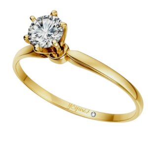 Anillo de compromiso con circonia central de 4.5mm oro 10K