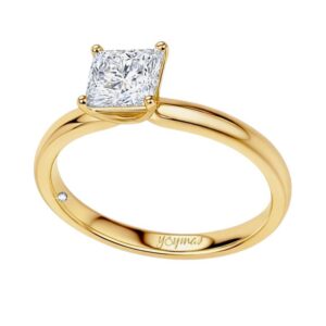 Anillo de compromiso con circonia cuadrada oro 10K