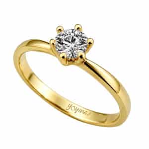 Anillo de compromiso con circonia central oro 10K