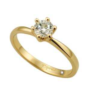 Anillo de compromiso con circonia central oro 10K