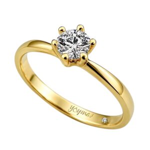 Anillo de compromiso con circonia central oro 10K