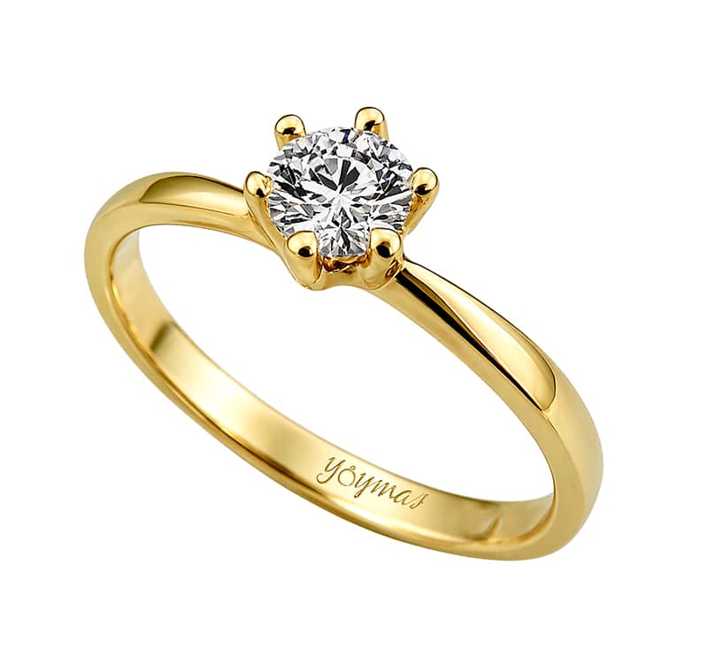 Anillo de compromiso con circonia central oro 10K