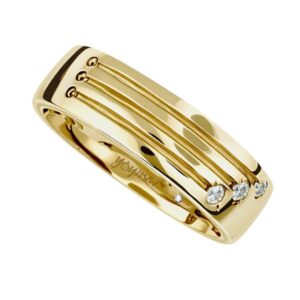 Argolla matrimonial estrella fugaz con circonias oro 10K