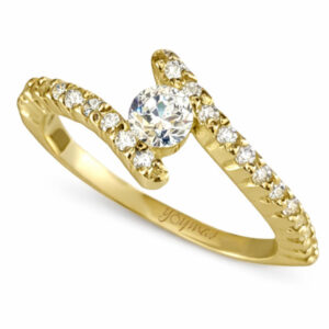 Anillo de compromiso montura encontrada con circonia central oro 10k