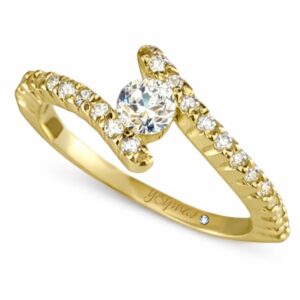 Anillo de compromiso montura encontrada con circonia central oro 10k