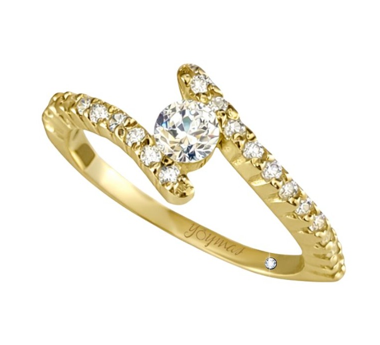 Anillo de compromiso montura encontrada con circonia central oro 10k
