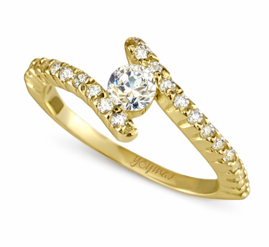 Anillo de compromiso montura encontrada con circonia central oro 10k