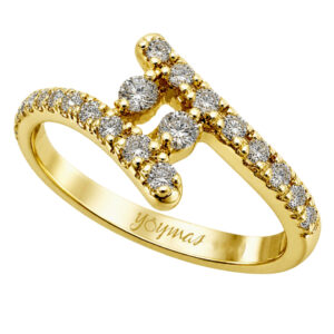 Anillo de compromiso montura encontrada sesgada con circonias al centro oro 10K