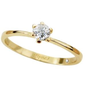 Anillo de compromiso con circonia central de 3mm oro 10K