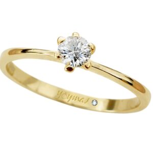 Anillo de compromiso con circonia central de 3mm oro 10K