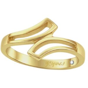 Argolla casual con puntas encontradas caladas oro 10K