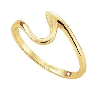 Argolla casual estilo en onda lisa oro 10K