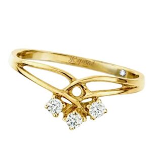 Anillo casual montura entrelazada con circonias oro 10K