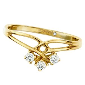 Anillo casual montura entrelazada con circonias oro 10K
