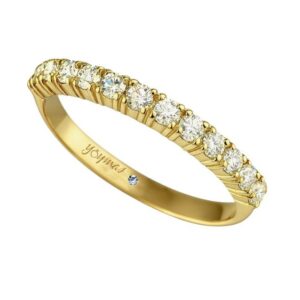 Argolla matrimonial media churumbela con estrias en el perfil oro 10K