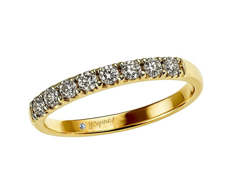 Argolla marimonial media churumbela sin estrias en el perfil oro 10K