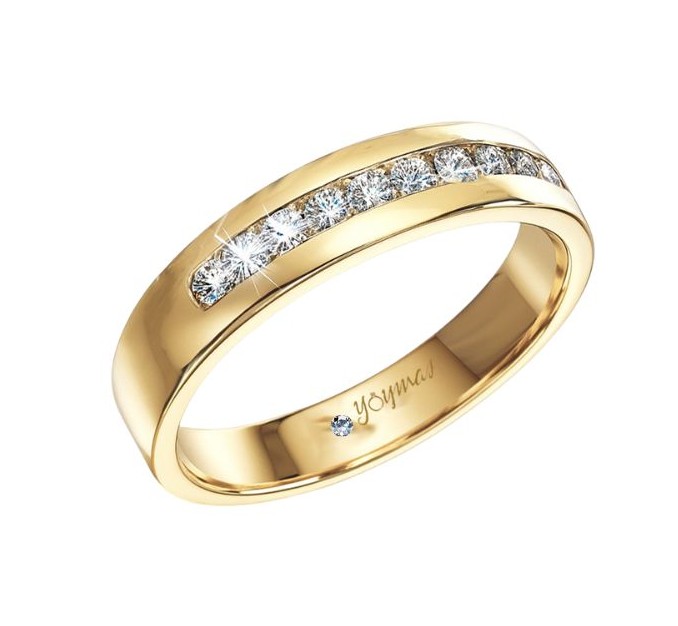 Argolla matrimonial Belth con circonias oro 10K