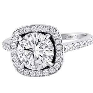 Anillo de compromiso corte de almohada con circonias plata