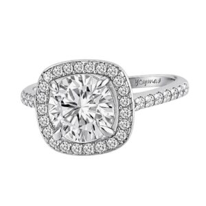 Anillo de compromiso corte de almohada con circonias plata