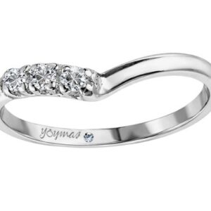 Argolla en forma de "V" con 3 Diamantes plata