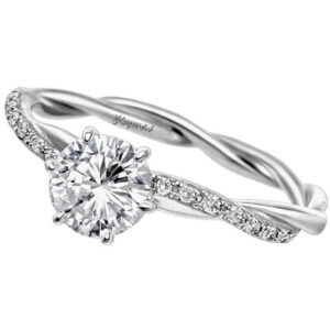 Anillo de compromiso entrelazado con circonias plata