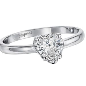 Anillo de promesa con circonia en forma de corazón en plata