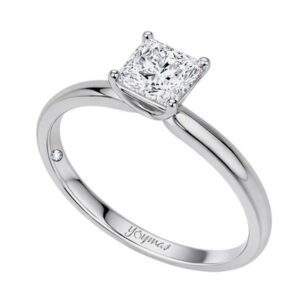 Anillo de compromiso con circonia cuadrada plata