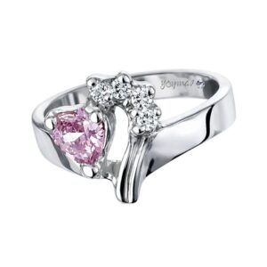 Anillo de promesa con forma y circonia de corazón plata