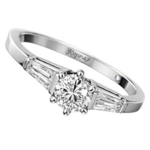 Anillo de compromiso con circonias y Baguette plata