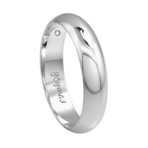 Argolla matrimonial lisa media caña 5mm plata