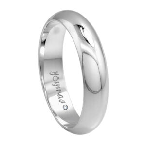Argolla matrimonial lisa media caña 5mm plata